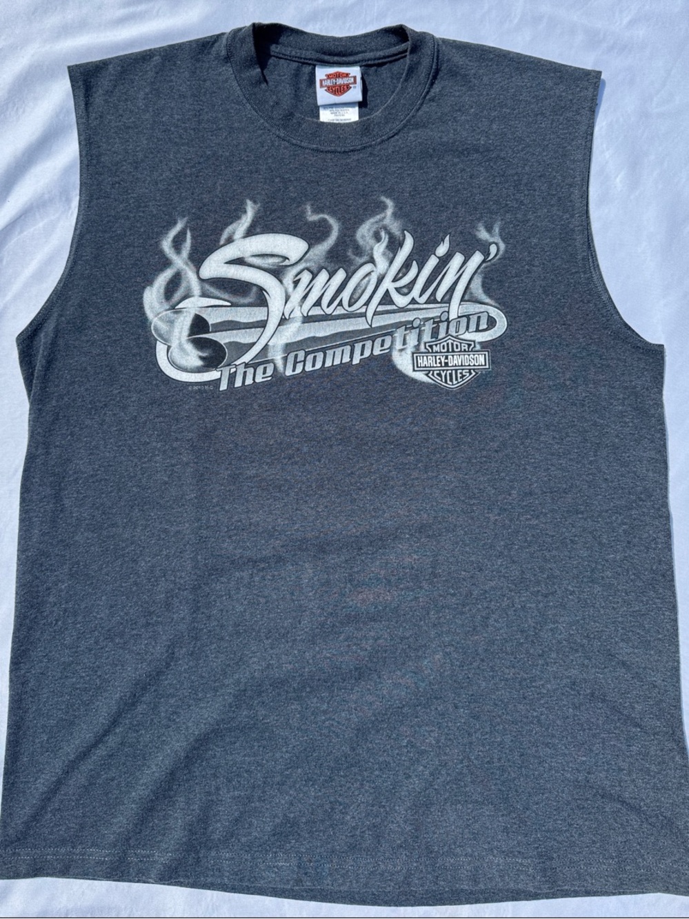Harley Davidson RK Stratman Charcoal Gray Sleeveless 'Smokin' Graphic Tank